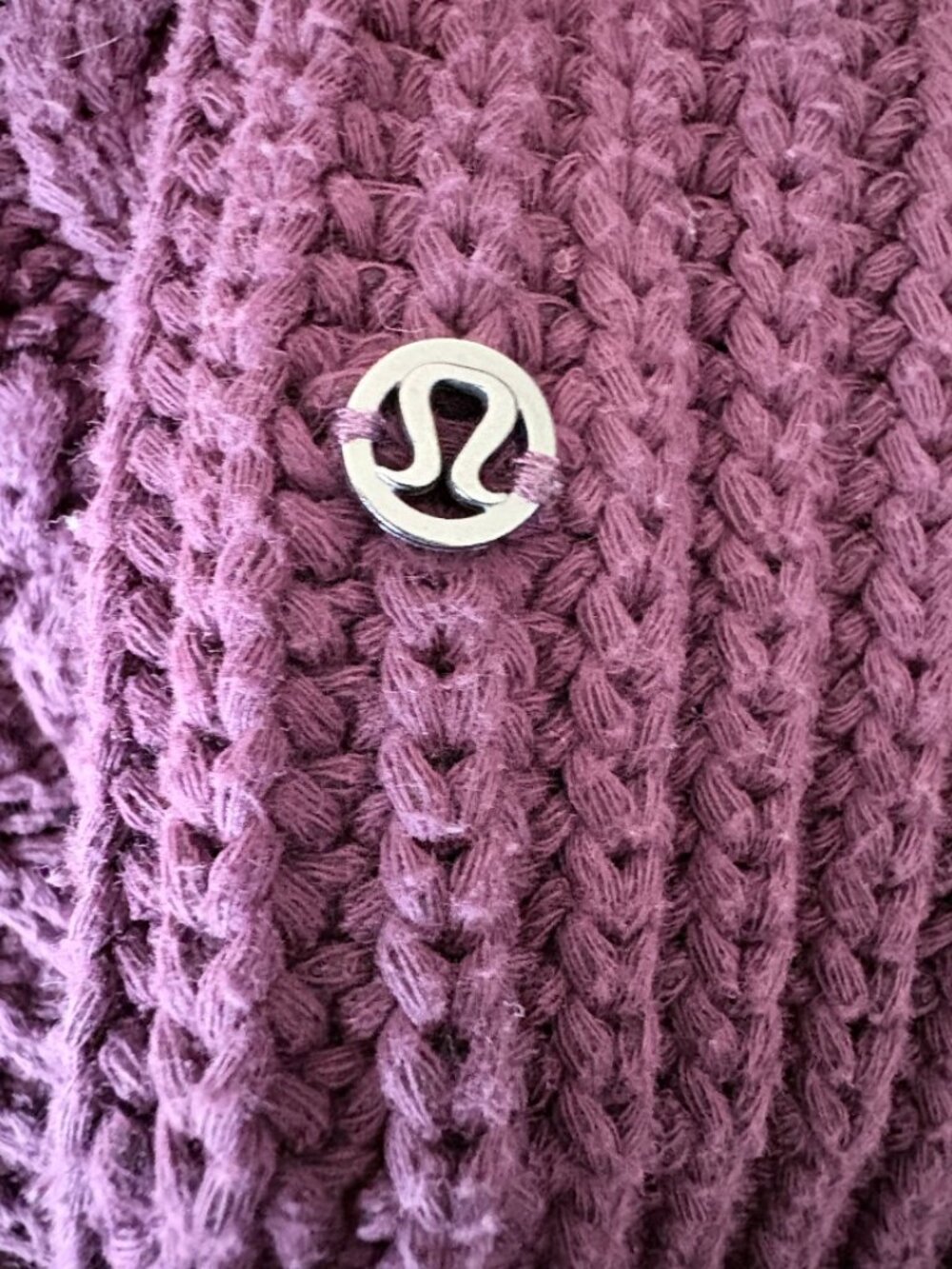 Lululemon Deep Plum Cable Knit Turtleneck Sweater Size 4 - Picture 3 of 4